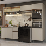 Cocina Integral 260 cm sin Patas Crema Nice 10