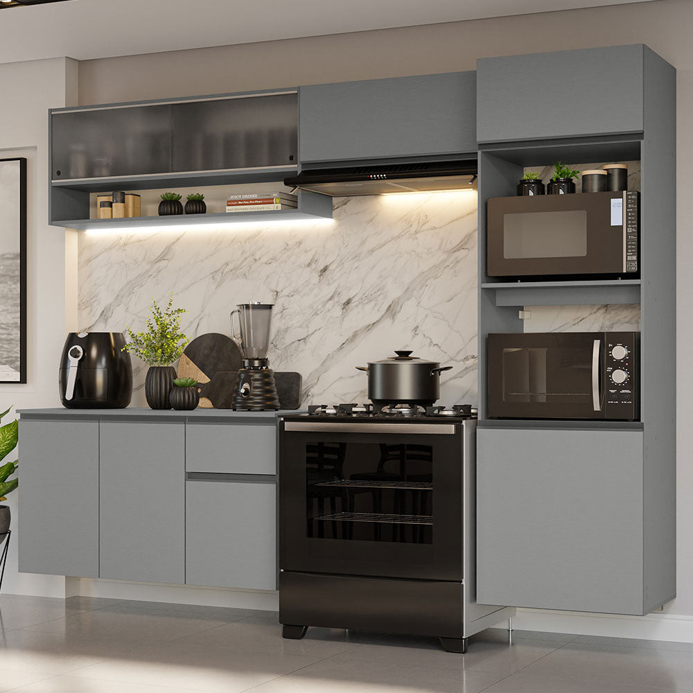 Cocina Integral 260 cm sin Patas Gris Nice 11
