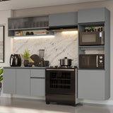 Cocina Integral 260 cm sin Patas Gris Nice 11