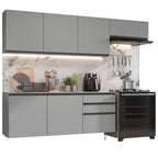Cocina Integral Flotante 260 cm Gris Nice Madesa