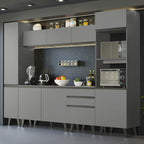 Cocina Integral 280 cm Con Mueble para Horno Gris Nice Madesa