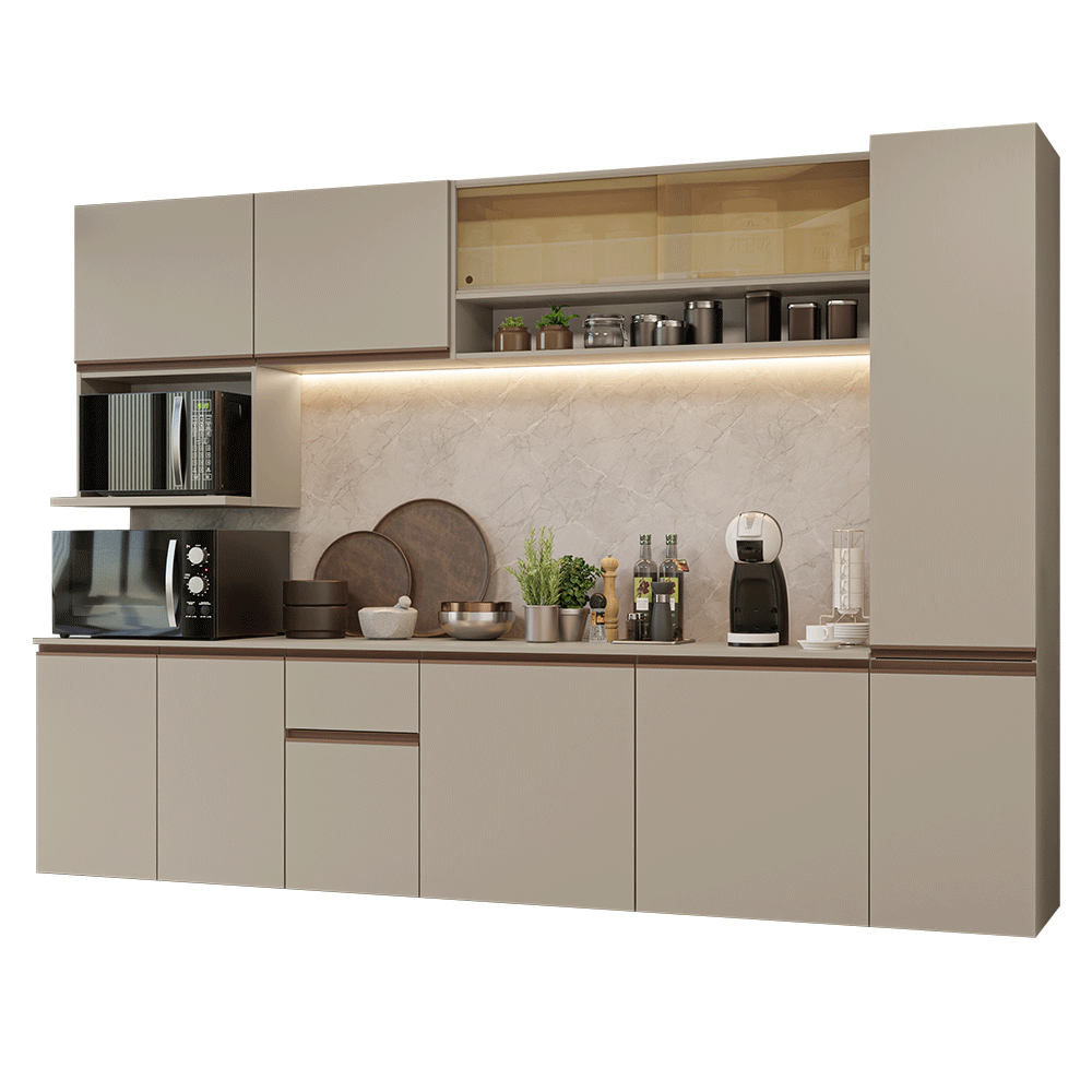 Cocina Integral Flotante 280 cm Crema Nice Madesa