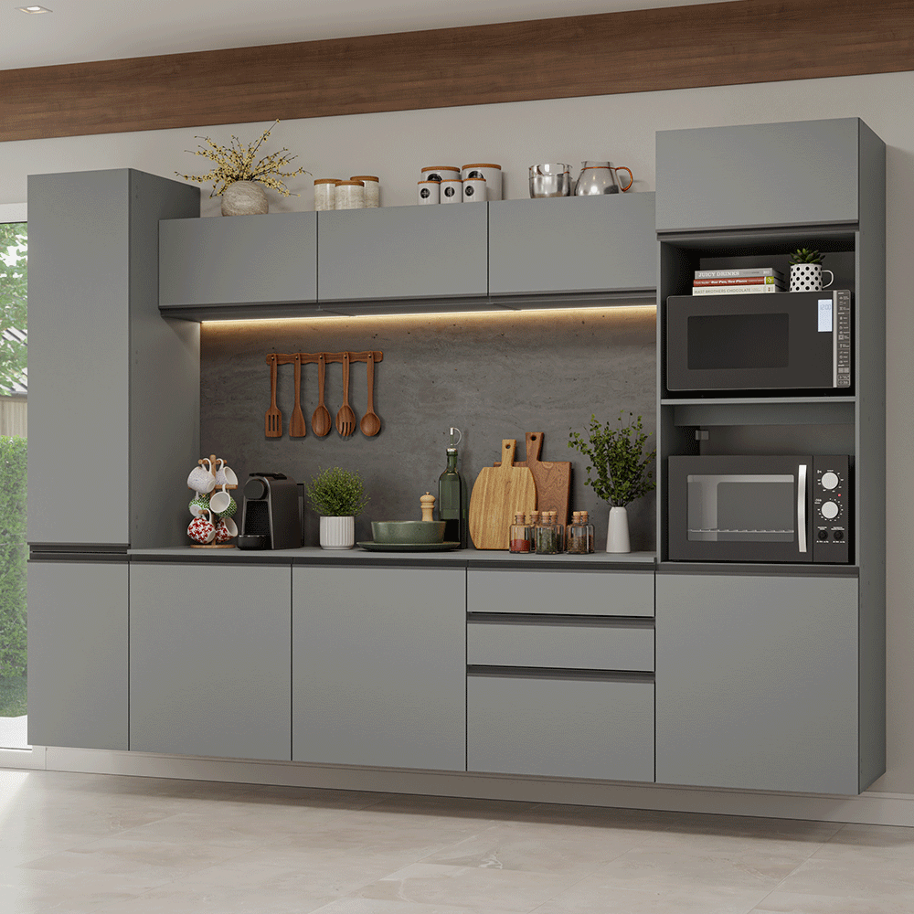 Cocina Integrale 280cm Suspendida Gris Nice Madesa 06