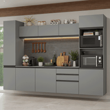 Cocina Integrale 280cm Suspendida Gris Nice Madesa 06