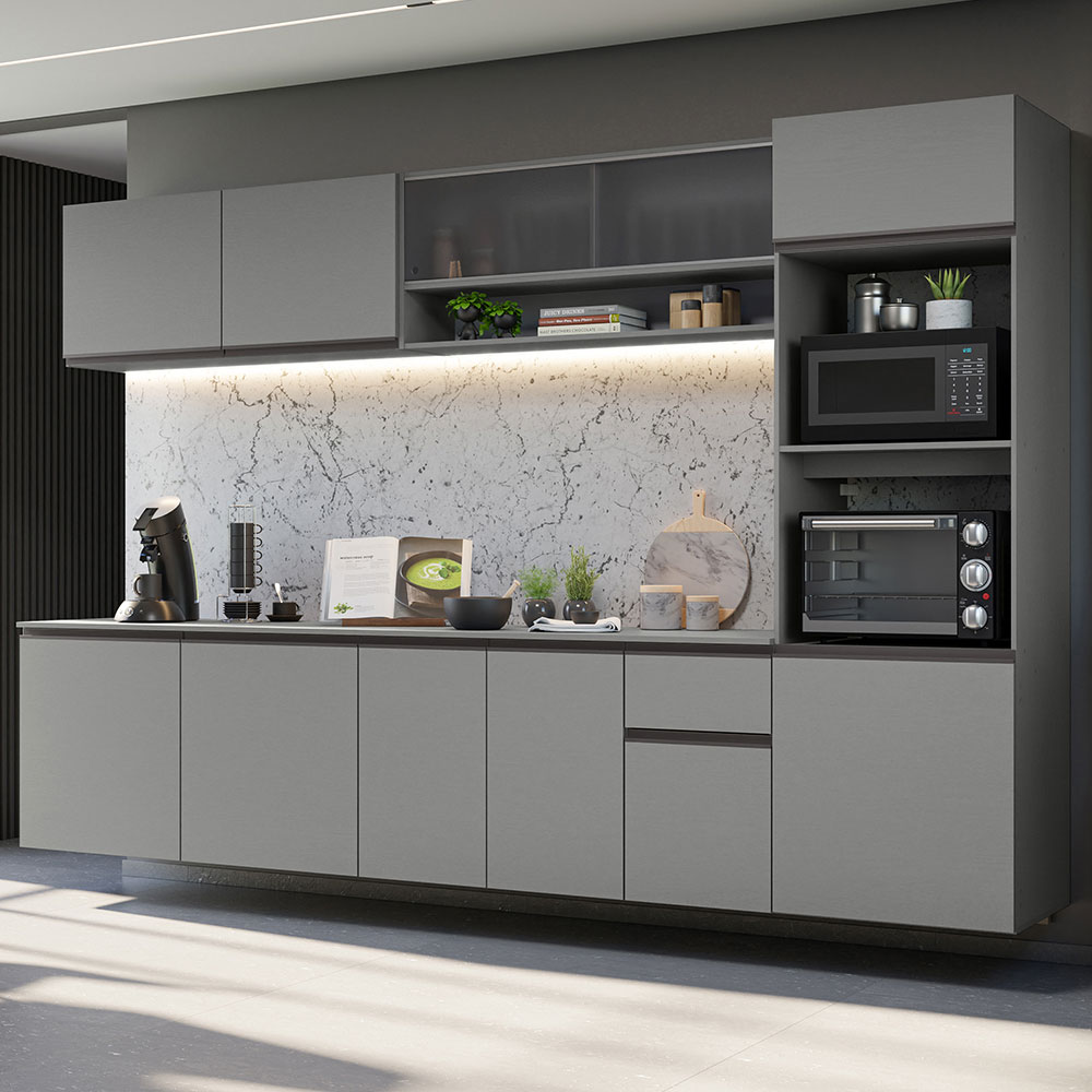 Cocina Integral 300 cm sin Patas Gris Nice 04