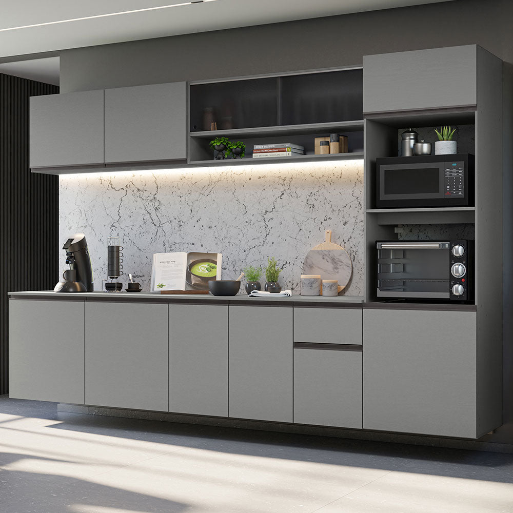 Cocina Integral 300 cm sin Patas Gris Nice 04