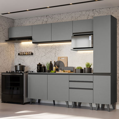 Cocina Integral 300 cm Gris Nice Madesa