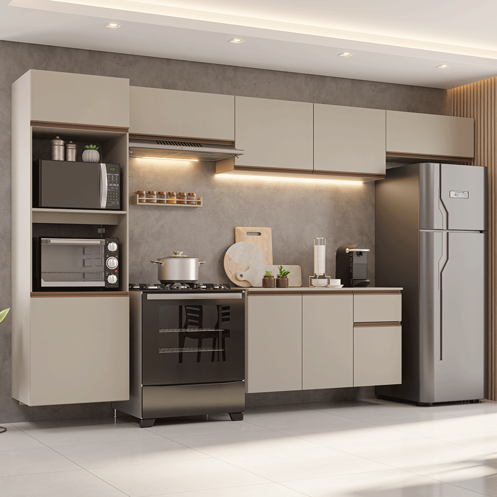 Cocina Integral 340 cm sin Patas Crema Nice 02