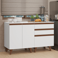 Kit 2 Gabinetes Bajos de Cocina 130 cm Blanco Reims Madesa
