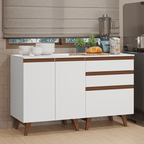 Kit 2 Gabinetes Bajos de Cocina 130 cm Blanco Reims Madesa