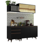 Cocina Compacta 180 cm Negro Reims Madesa