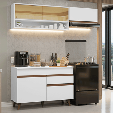 Cocina Compacta 190 cm Blanco Reims Madesa