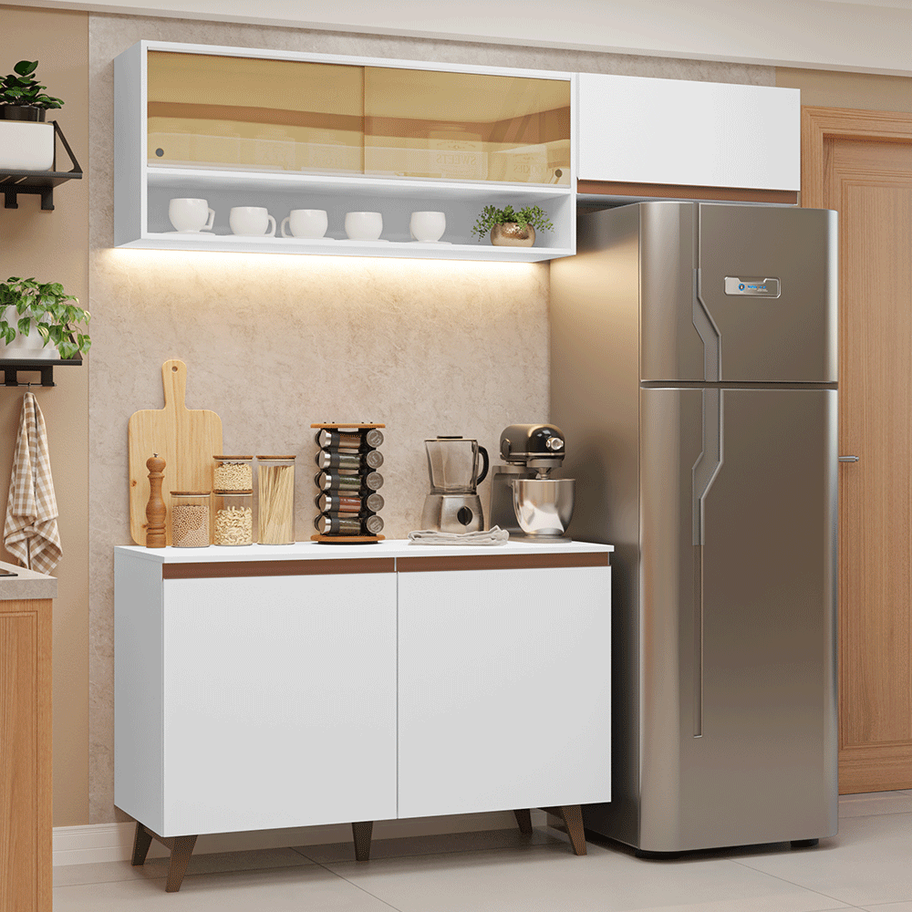 Cocina Compacta 190cm Blanco Reims 07