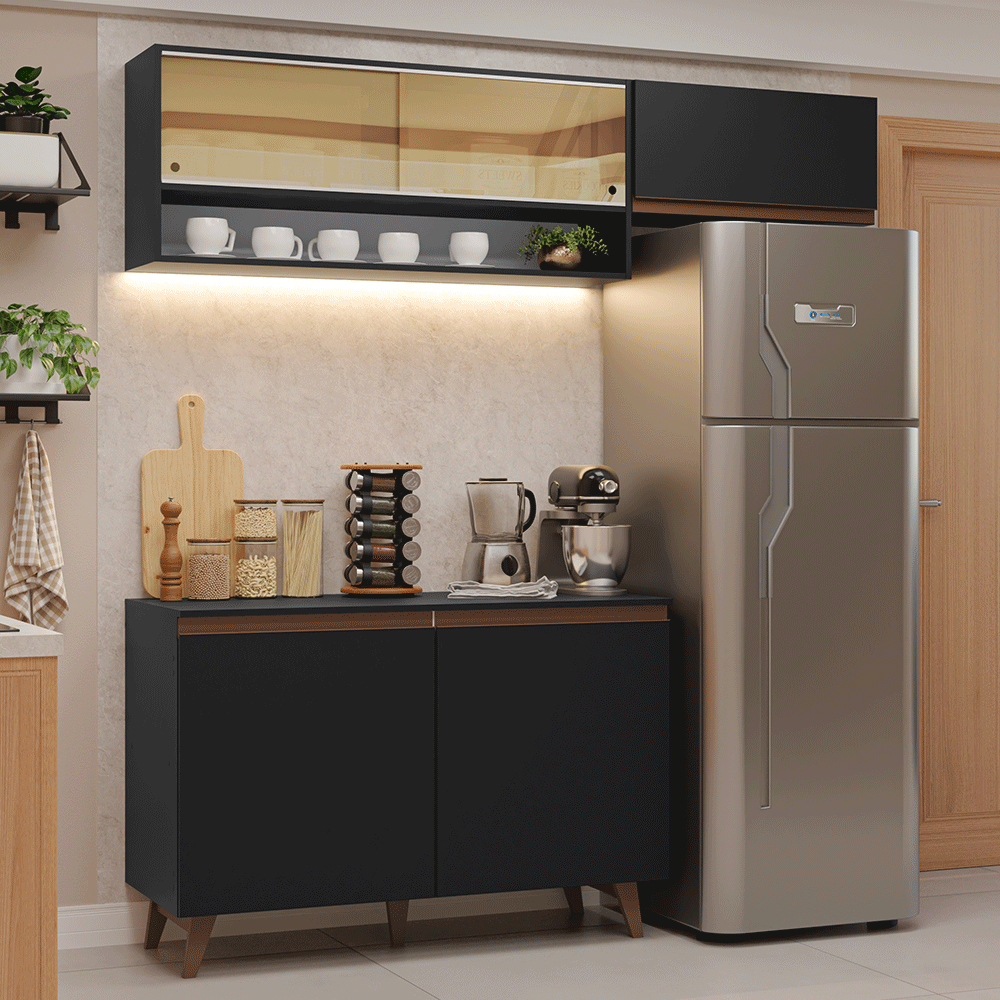 Cocina Compacta 190cm Negro Reims 07