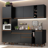Cocina Integral 235cm Negro Reims Madesa 02