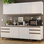 Cocina Integral 240 x 52 cm 6 Puertas 6 Cajones Blanco Reims Madesa