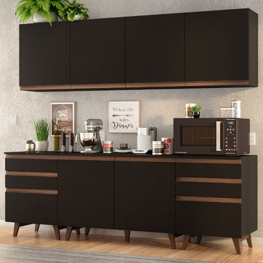 Cocina Integral 240 cm Negro Reims Madesa
