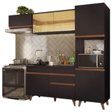 Cocina Integral 250cm Negro Reims Madesa 03