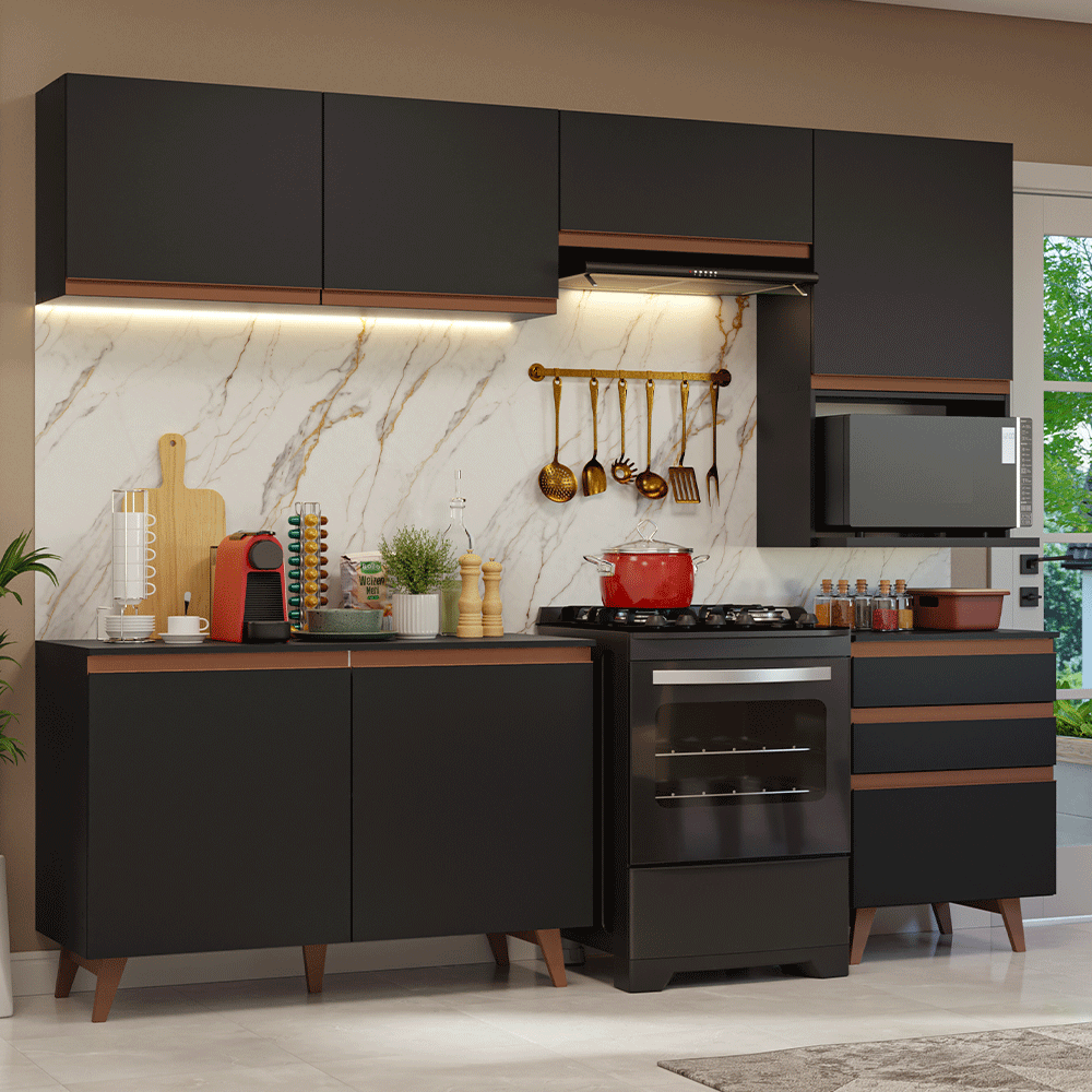 Cocina Integral 250 cm Reims Negro 08