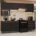 Cocina Integral 250 cm Negro Reims Madesa