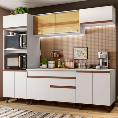 Cocina Integral 260 cm Con Mueble para Horno Blanco Reims Madesa