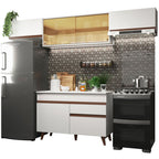Cocina Integral 260 x 52 cm 6 Puertas 1 Cajón Blanco Reims Madesa