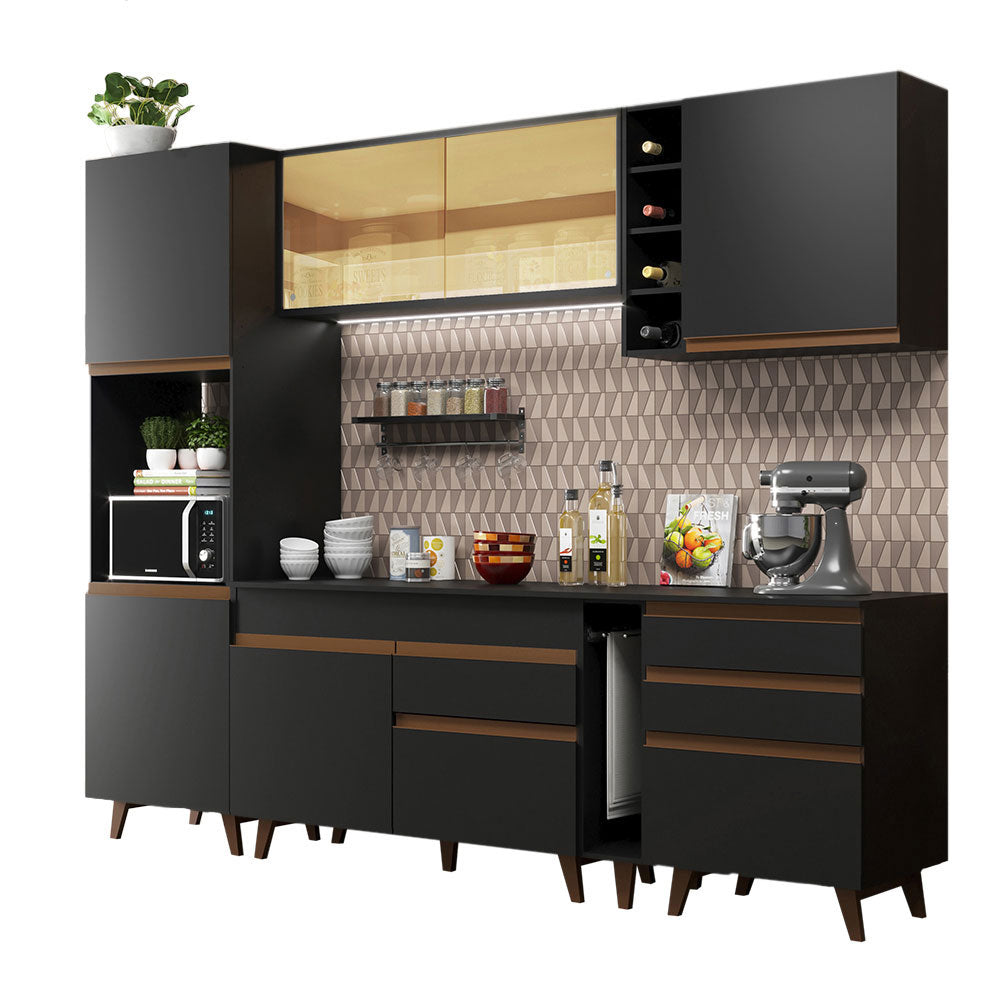 Cocina Integral 260cm Negro Reims Madesa 04