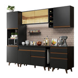 Cocina Integral 260cm Negro Reims Madesa 04