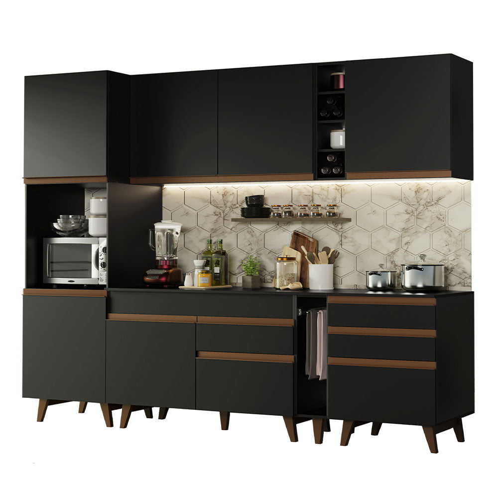 Cocina Integral 260cm Negro Reims Madesa 05