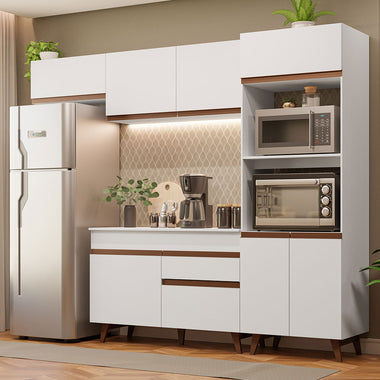 Cocina Integral 260 cm Con Mueble para Horno Blanco Reims Madesa