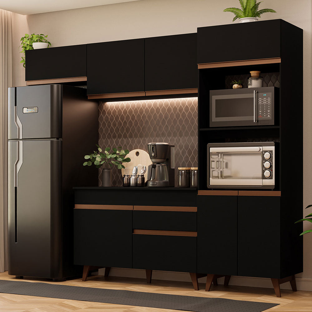 Cocina Integral 260cm Negro Reims 08