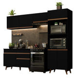 Cocina Integral Madesa Reims 260009 con Gabinete y Mueble Bajo Negro