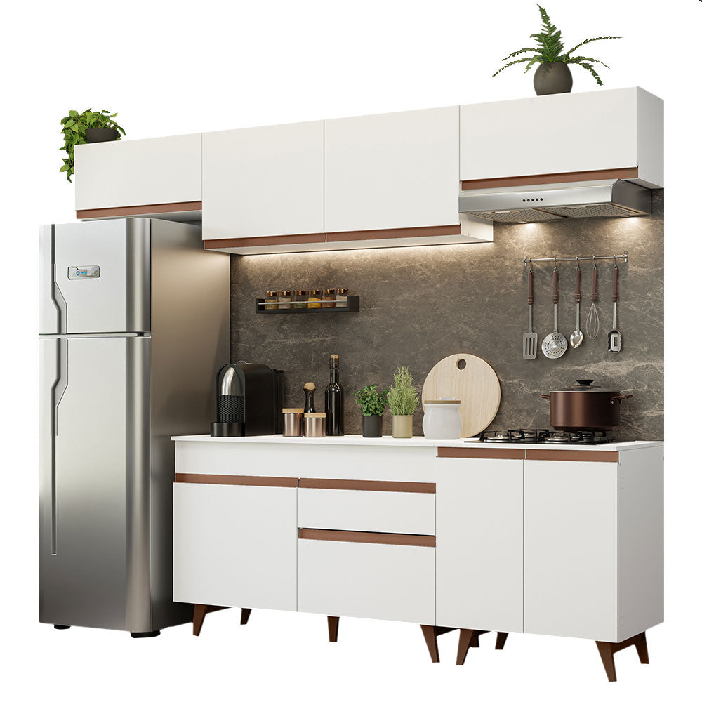 Cocina Integral 260 x 52 cm 8 Puertas 1 Cajón Blanco Reims Madesa 10