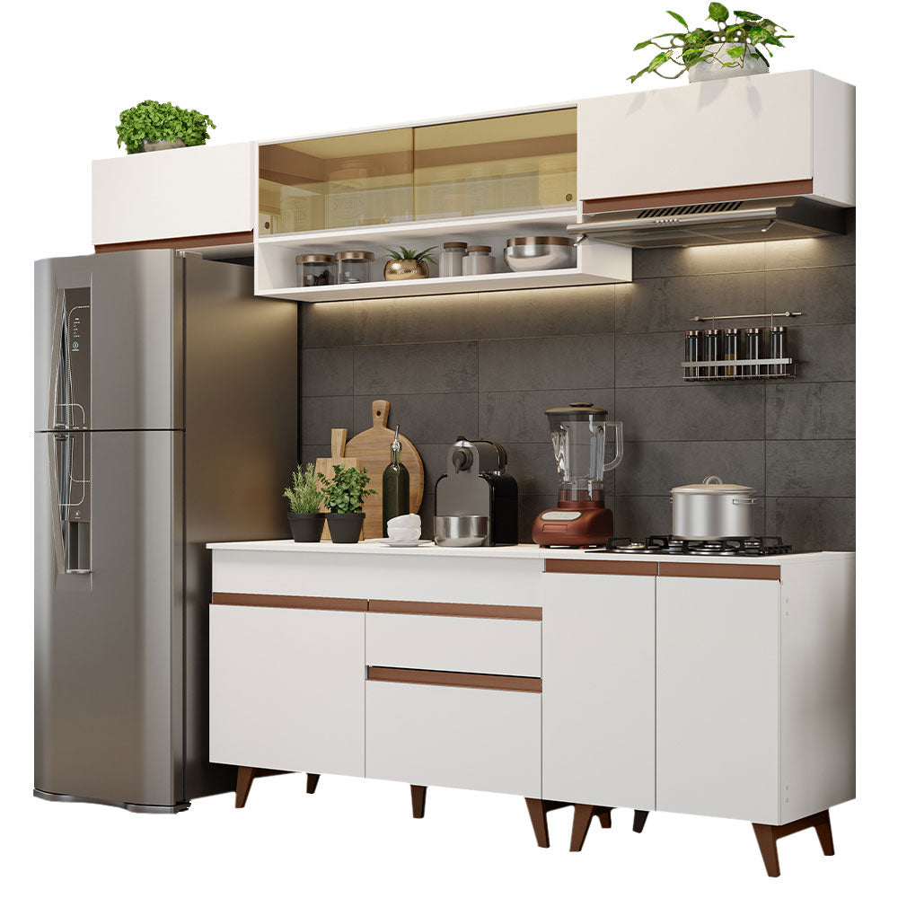 Cocina Integral 260 x 52 cm 8 Puertas 1 Cajón Blanco Reims Madesa 11
