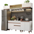 Cocina Integral 260 x 52 cm 8 Puertas 1 Cajón Blanco Reims Madesa 11