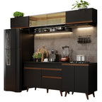 Cocina Integral 260 x 52 cm 8 Puertas 1 Cajón Negro Reims Madesa 11