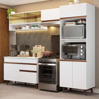 Cocina Integral 260 cm Con Mueble para Horno Blanco Reims Madesa