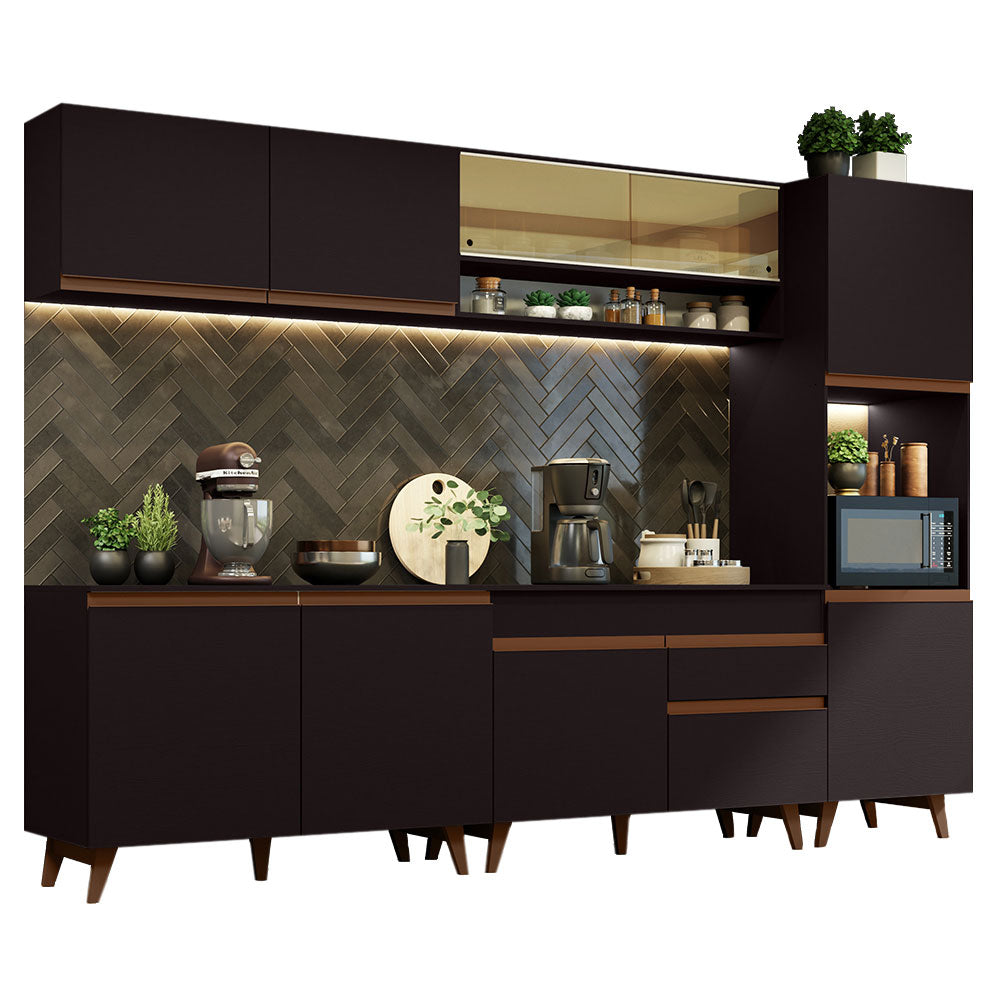 Cocina Integral 300cm Negro Reims Madesa 02