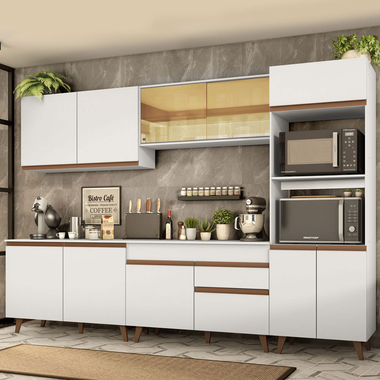 Cocina Integral 310 cm Con Mueble para Horno Blanco Reims Madesa