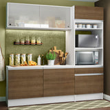 Cocina Compacta 180cm Blanco/Marrón Topazio 01
