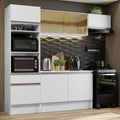 Cocina Integral 240 cm Con Mueble para Horno Blanco Topázio Madesa