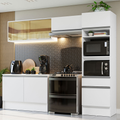 Cocina Integral 260 cm Con Mueble para Horno Blanco Topázio Madesa