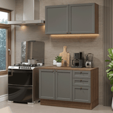 Cocina Integral 120 cm Marrón/Gris Vik Madesa 01