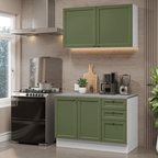 Cocina Compacta 120 cm Blanco/Verde Vik Madesa