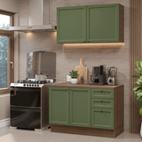 Cocina Integral 120 cm Marrón/Verde Vik Madesa 01