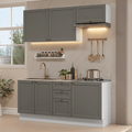 Cocina Compacta 180 cm Blanco/Gris Vik Madesa