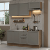 Cocina Integral 180 cm Marrón/Gris Vik Madesa 01