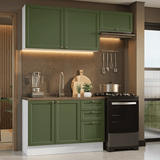 Cocina Integral 180 cm Blanco/Verde Vik Madesa 02