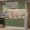 Cocina Compacta 180 cm Blanco/Verde Vik Madesa