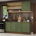 Cocina Compacta 180 cm Marrón/Verde Vik Madesa